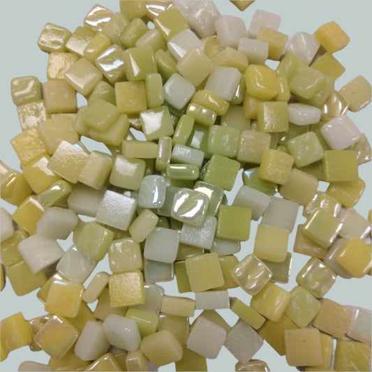 8mm mix yellow recycled glass tiles
