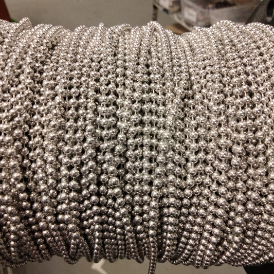 Silver colored ball chain