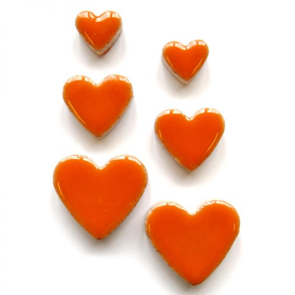 cha-Ceramic Charms-Orange Hearts