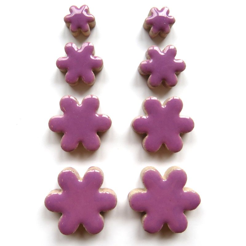 cha-Ceramic Charms-Purple Flowers