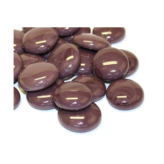 purple glass gems, flat-backed marbles, glossy purple cabochons