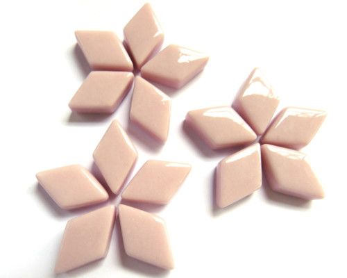 D17g Pink Gloss Glass Diamonds, recycled glass, mosaic supplies