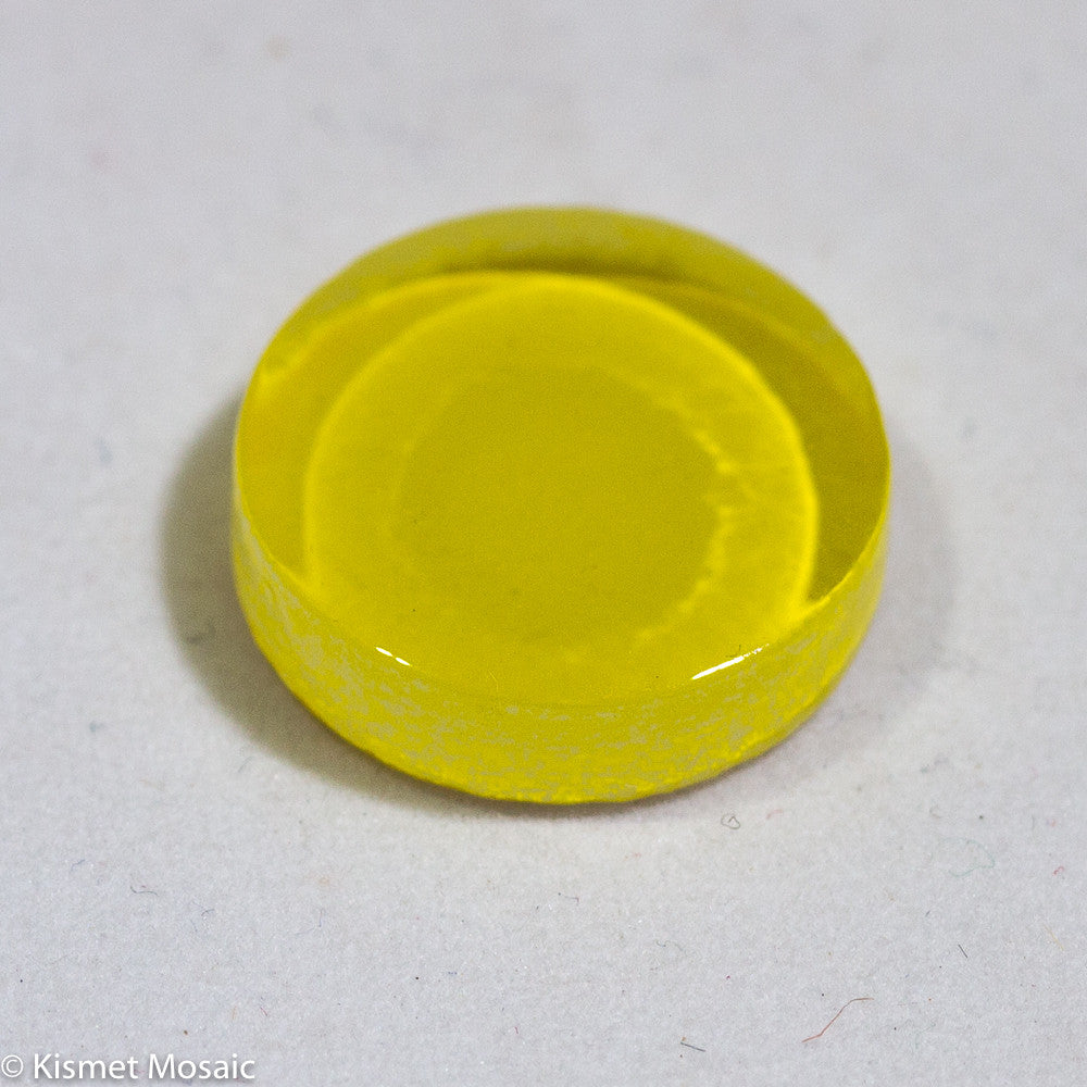 k413 - Yellow, Krystal 15mm Round tile - Kismet Mosaic - mosaic supplies