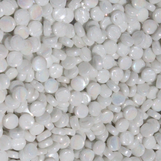 440-i - Zinc White Mini Rounds, MiniRoundIrid tile - Kismet Mosaic - mosaic supplies