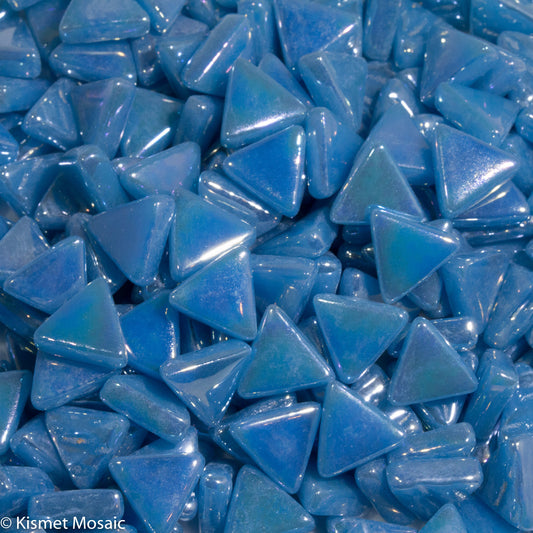 765-i - Surf Blue Triangle, TriangleIrid tile - Kismet Mosaic - mosaic supplies