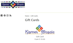 How to send a hint that you want a Gift Card from Kismet Mosaic