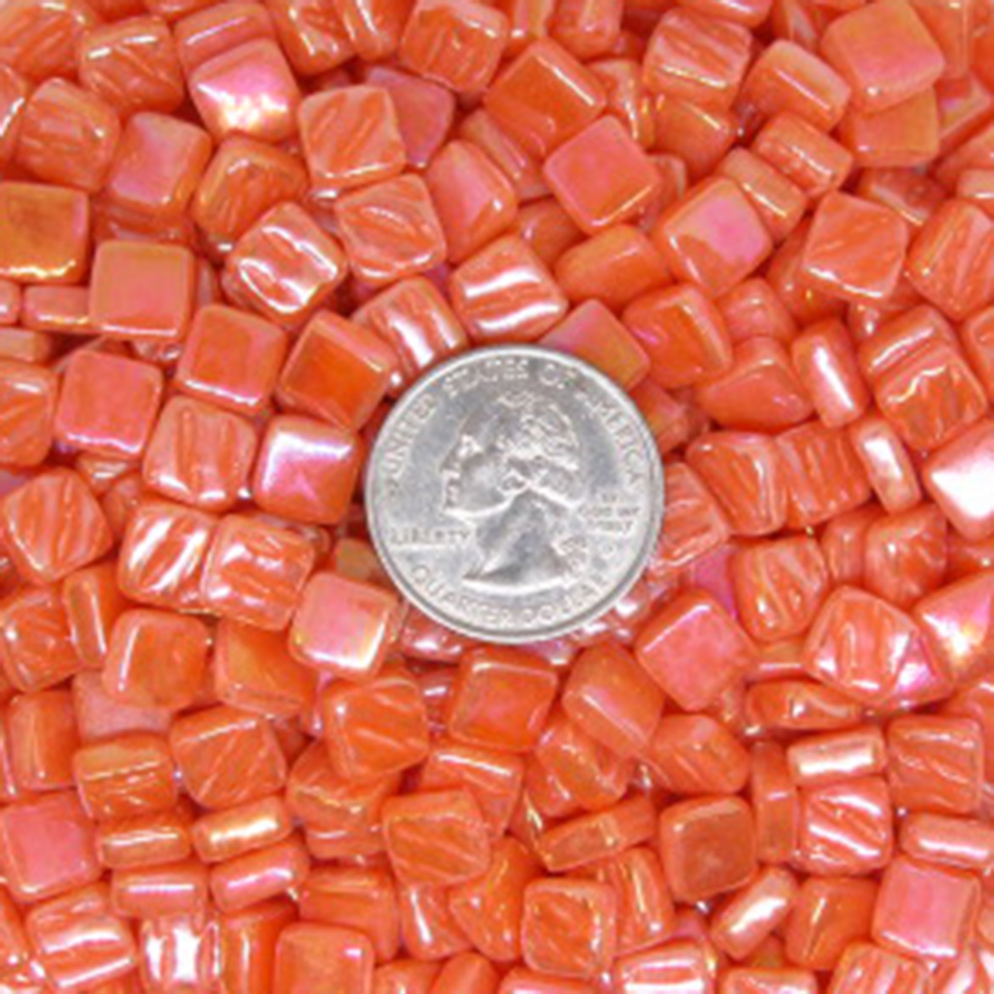 105-i Orange, 8mm - Oranges, Reds & Pinks tile - Kismet Mosaic - mosaic supplies