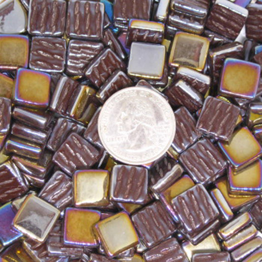 1100-i Dark Chocolate, 12mm - Tans & Browns tile - Kismet Mosaic - mosaic supplies