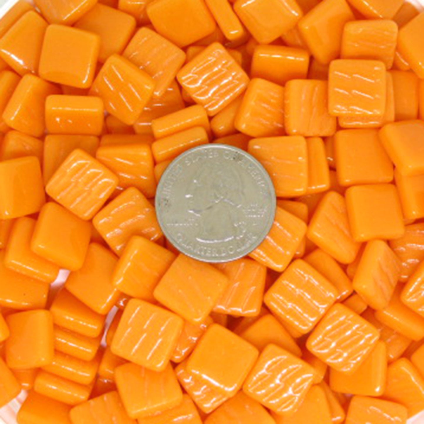 1104-g Tangerine, 12mm - Oranges, Reds & Pinks tile - Kismet Mosaic - mosaic supplies