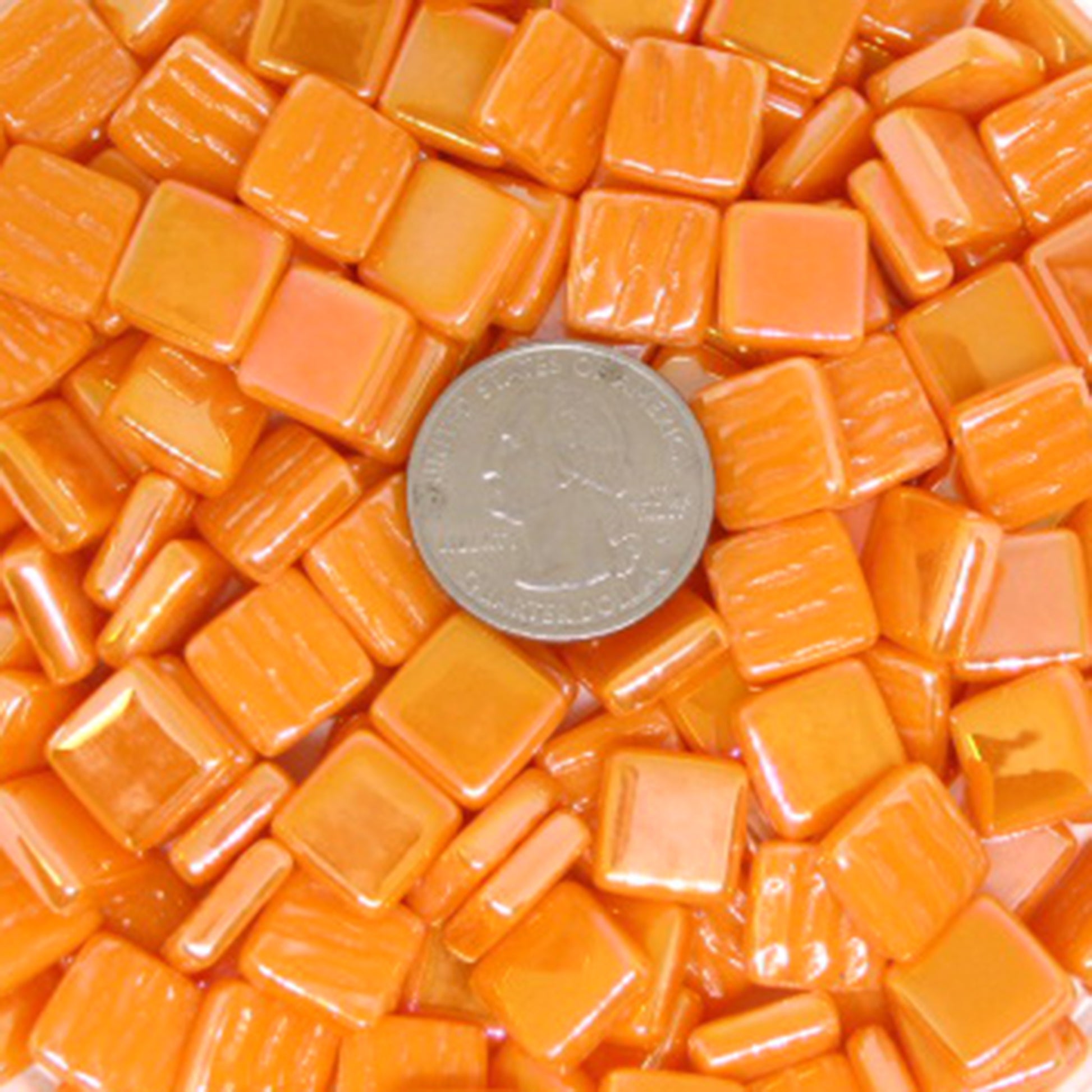 1104-i Tangerine, 12mm - Oranges, Reds & Pinks tile - Kismet Mosaic - mosaic supplies