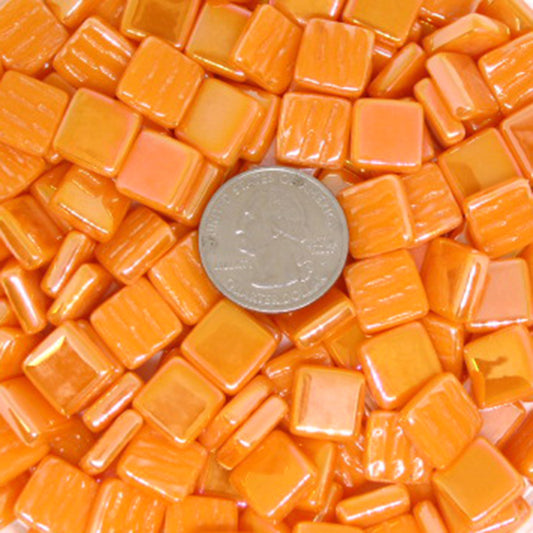 1104-i Tangerine, 12mm - Oranges, Reds & Pinks tile - Kismet Mosaic - mosaic supplies
