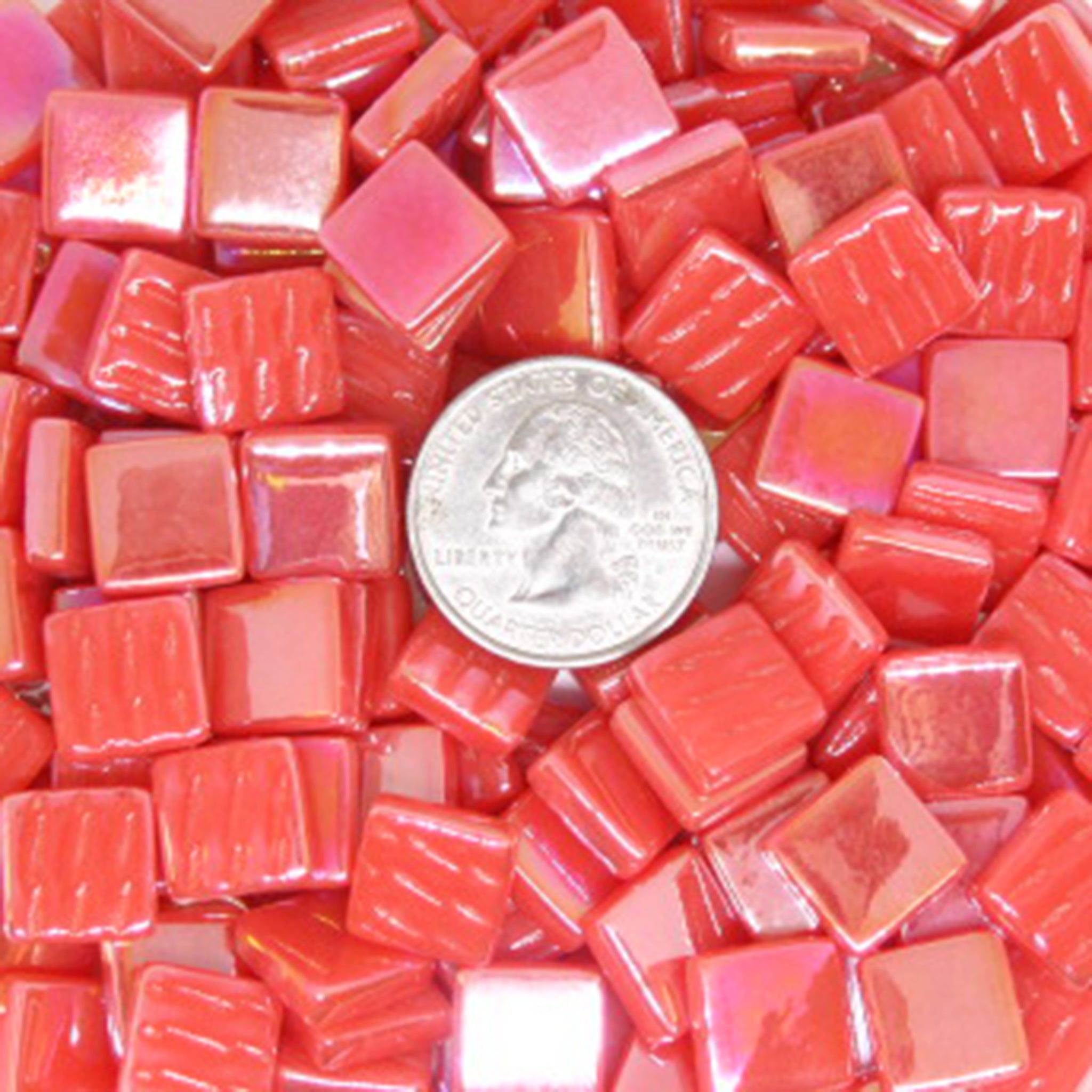 12mm Watermelon Iridescent Mosaic Tiles – Kismet Mosaic