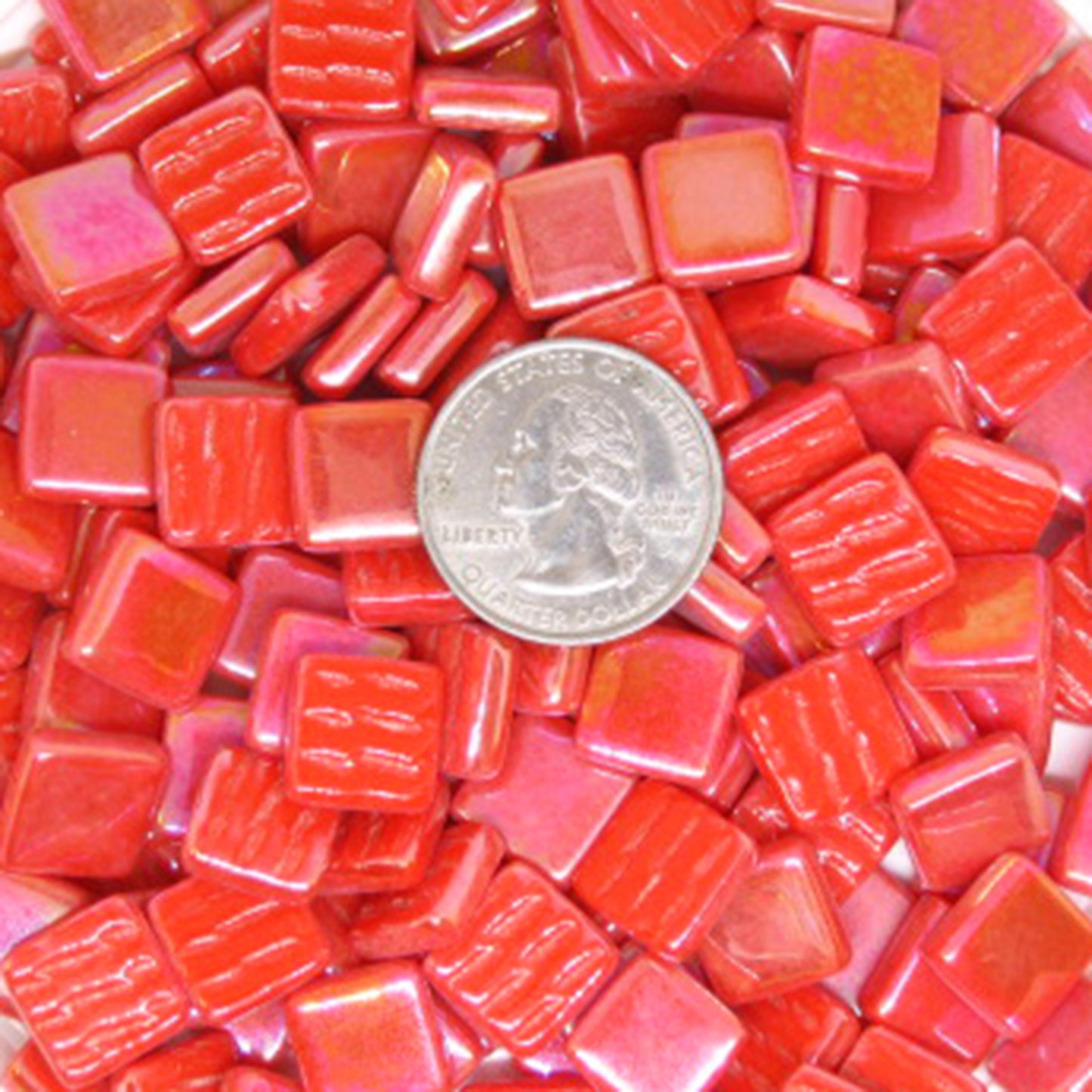 1107-i Chili Red, 12mm - Oranges, Reds & Pinks tile - Kismet Mosaic - mosaic supplies