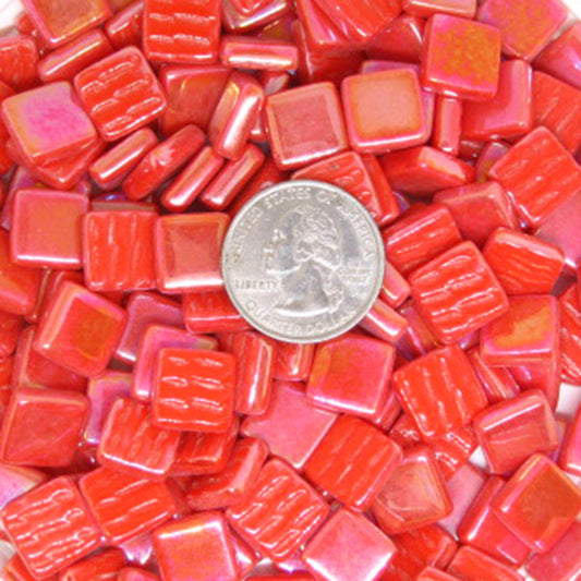 1107-i Chili Red, 12mm - Oranges, Reds & Pinks tile - Kismet Mosaic - mosaic supplies