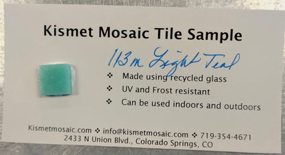 113-m Light Teal, 12mm - Greens & Teals tile - Kismet Mosaic - mosaic supplies tile color sample