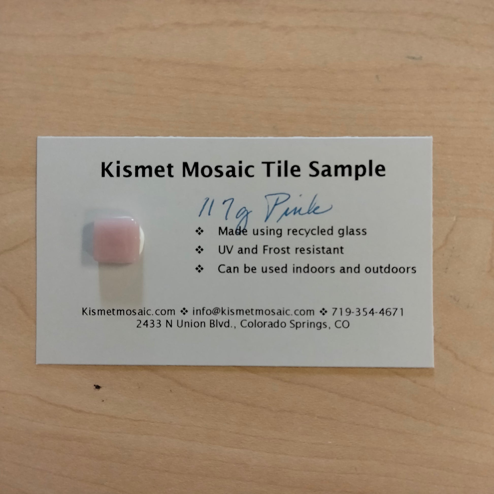 117-g Pink, 12mm - Oranges, Reds & Pinks tile - Kismet Mosaic - mosaic supplies color sample