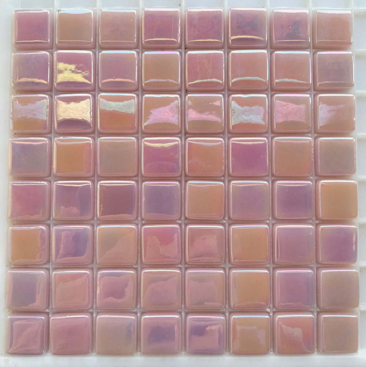 12mm Pink Iridescent Mosaic Tiles sheeted tile – Kismet Mosaic