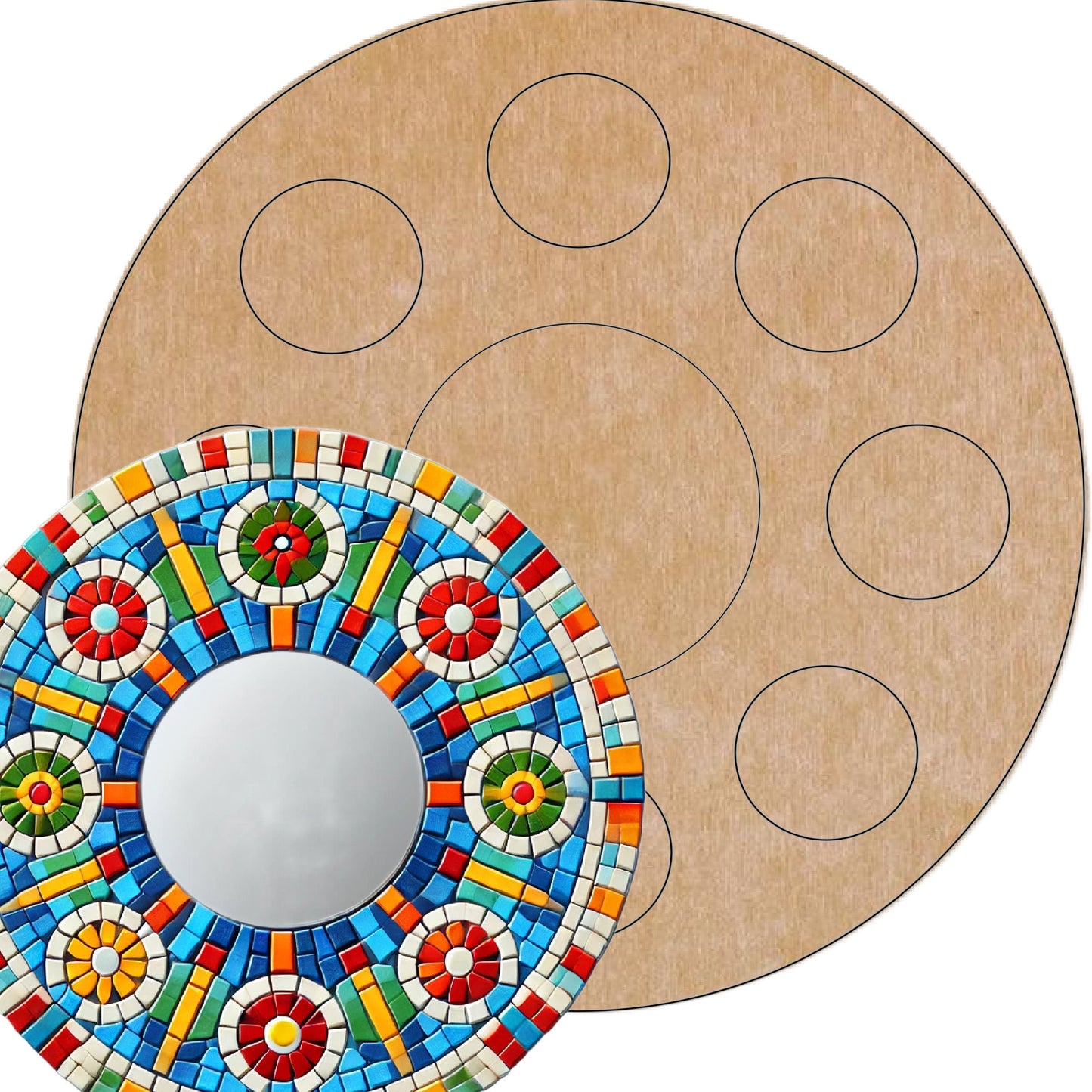 12" Circle Skeewbacker & Pattern with 4" Acrylic Mirror