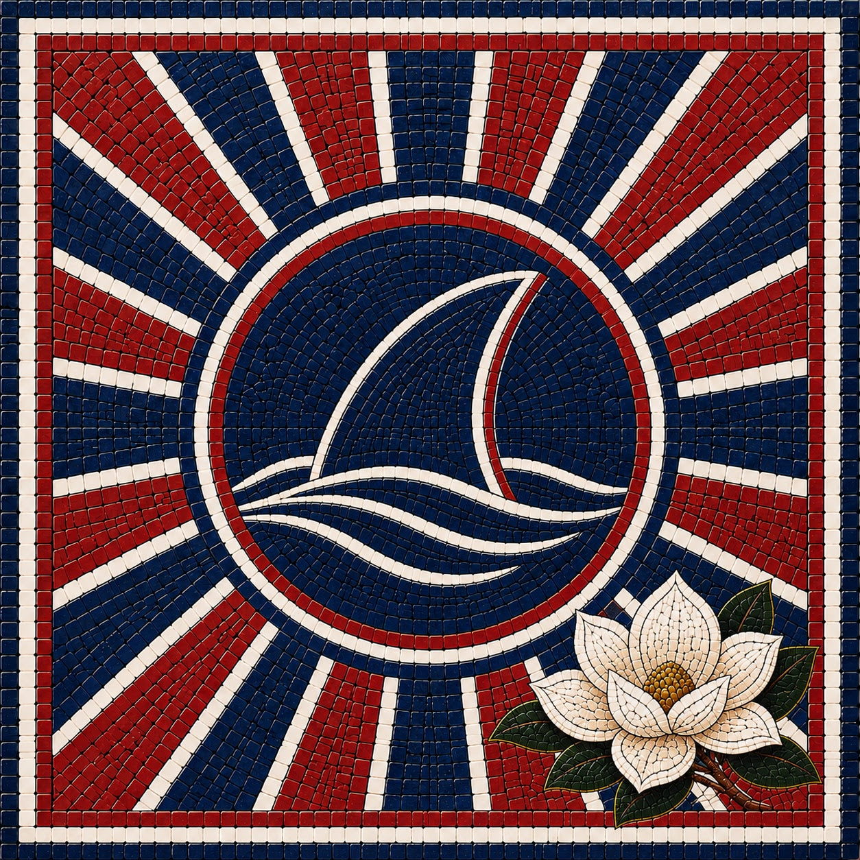 12"x12" Ole Miss Landshark Waterproof Mosaic Backer