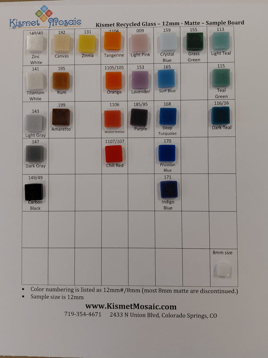 12mm matte sample board Kismet tile