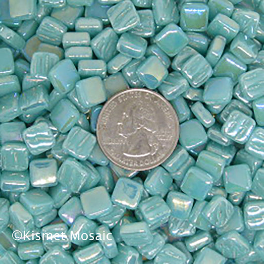 13-i Light Teal, 8mm mosaic tile - Greens & Teals tile - Kismet Mosaic - mosaic supplies