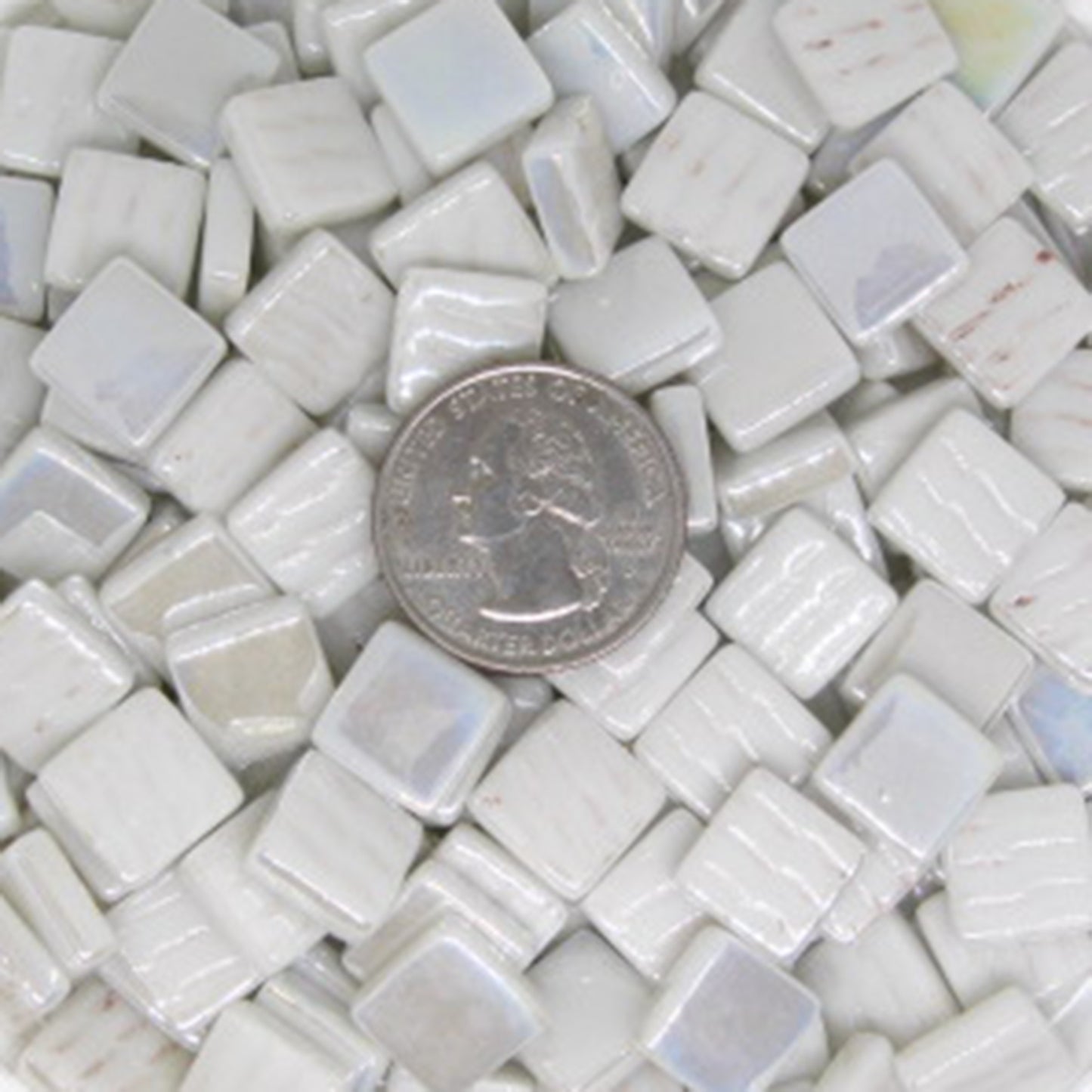 140-i Zinc White, 12mm - White, Gray & Black tile - Kismet Mosaic - mosaic supplies