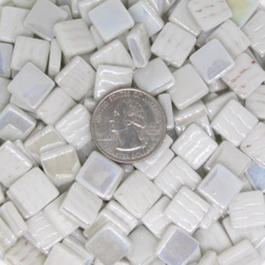 140-i Zinc White, 12mm - White, Gray & Black tile - Kismet Mosaic - mosaic supplies