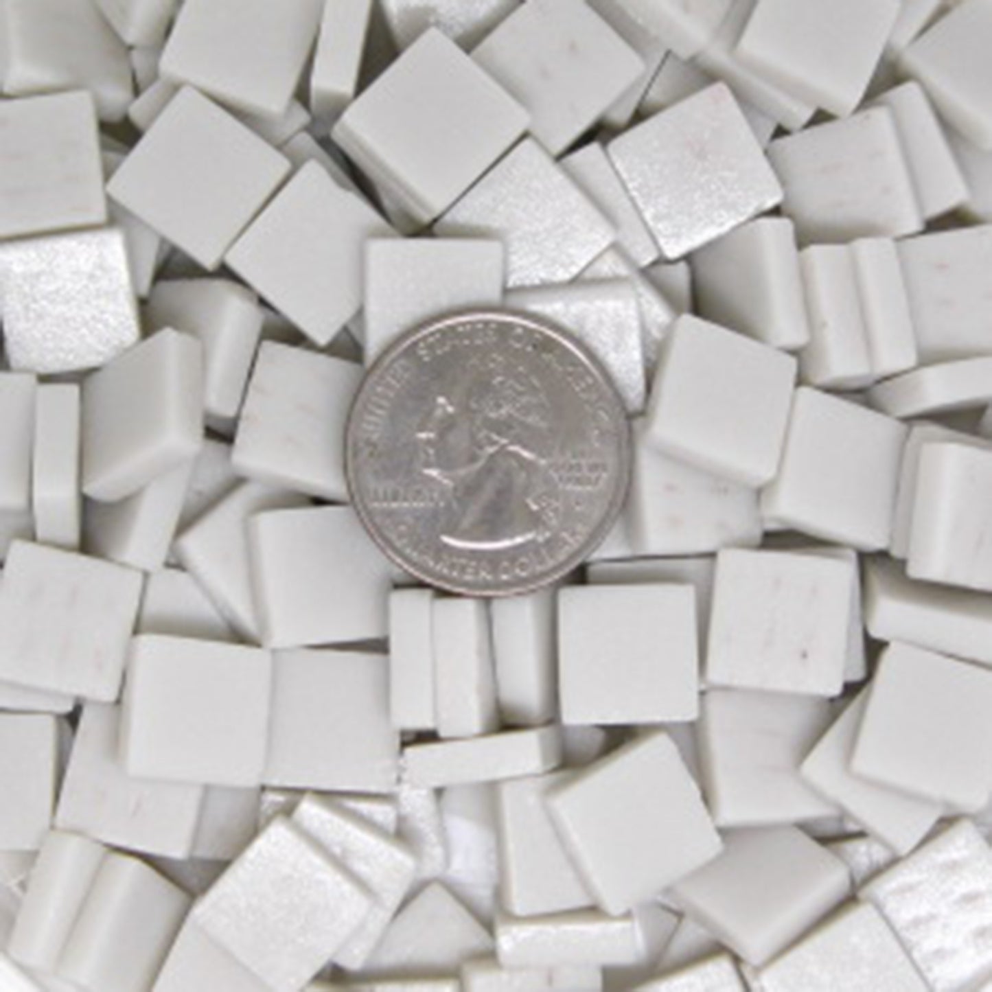 140-m Zinc White, 12mm - White, Gray & Black tile - Kismet Mosaic - mosaic supplies