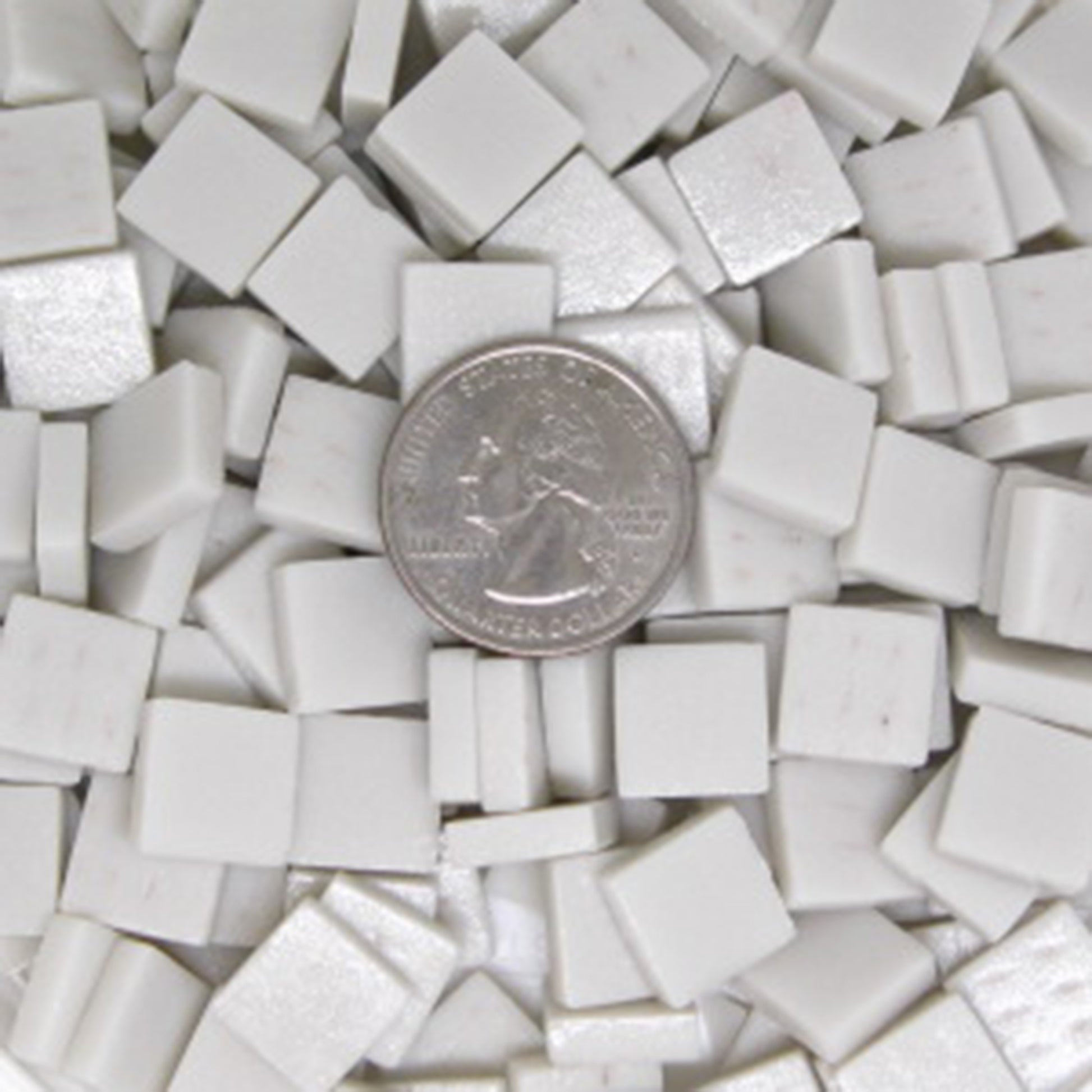 140-m Zinc White, 12mm - White, Gray & Black tile - Kismet Mosaic - mosaic supplies