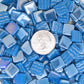 12mm  Deep Turquoise iridized tile made with recycled glass.