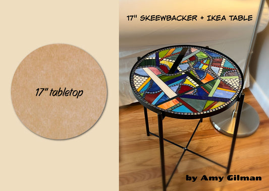 Circle 17" Tabletop Mosaic Round Backer for 17-1/2" Ikea Base, 1/2" thick