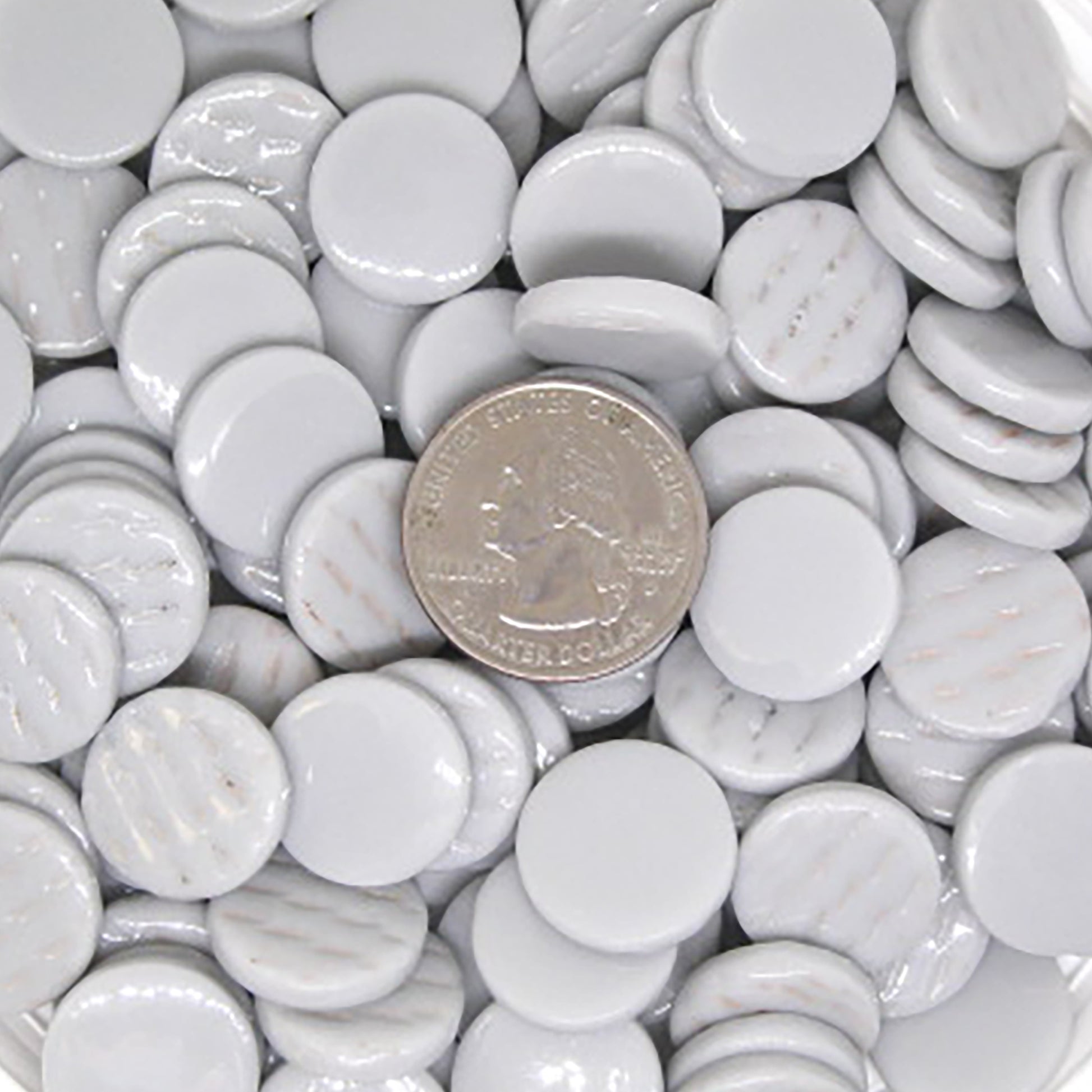 243-g - Light Gray - Gloss, PennyRoundGloss tile - Kismet Mosaic - mosaic supplies