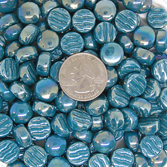 316-i Dark Teal, BelliButtonIrid tile - Kismet Mosaic - mosaic supplies
