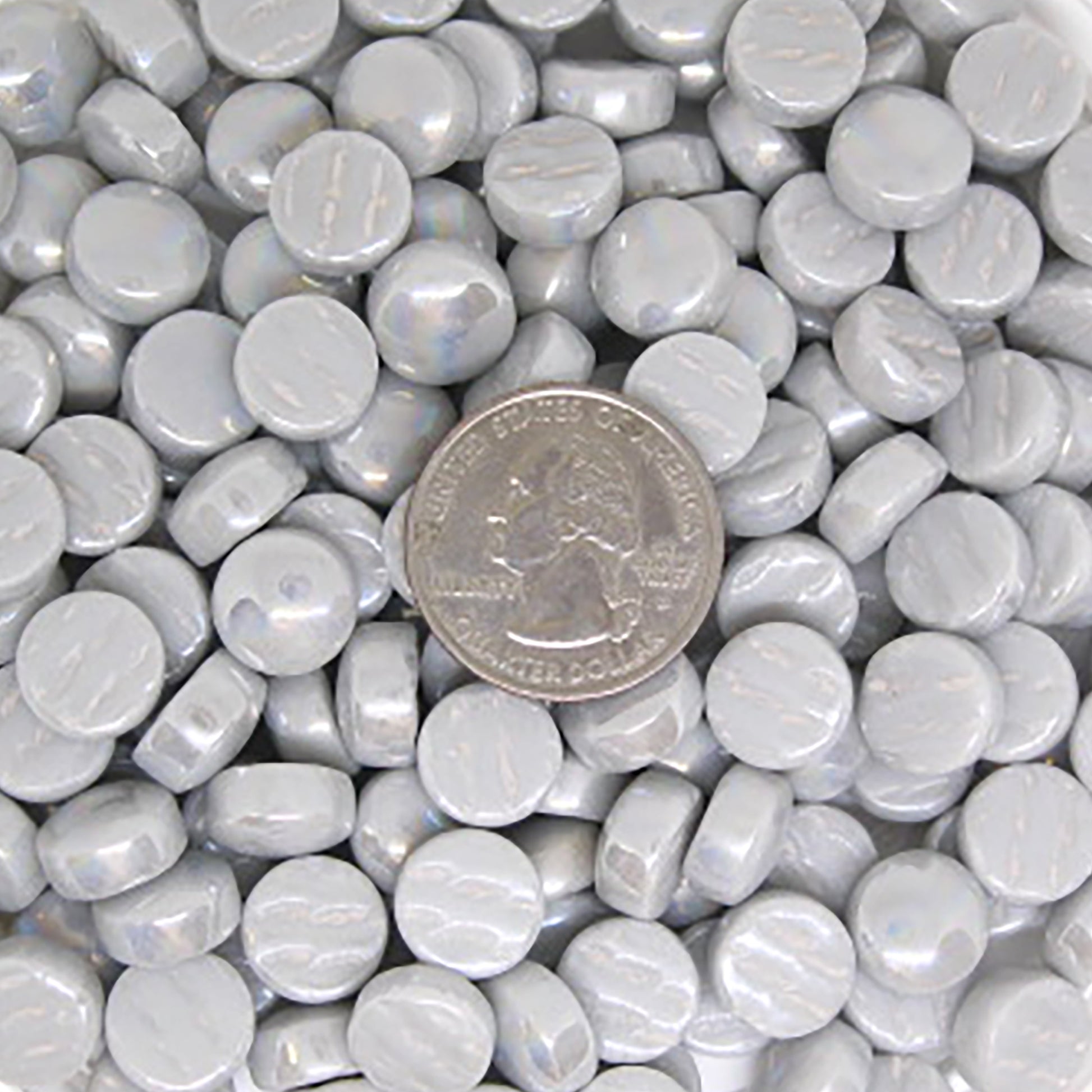 343-i Light Gray, BelliButtonIrid tile - Kismet Mosaic - mosaic supplies