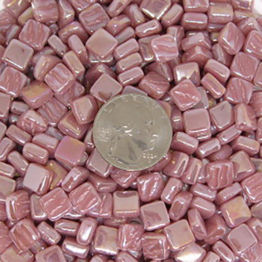 35-i Light Rose, 8mm - Oranges, Reds & Pinks tile - Kismet Mosaic - mosaic supplies