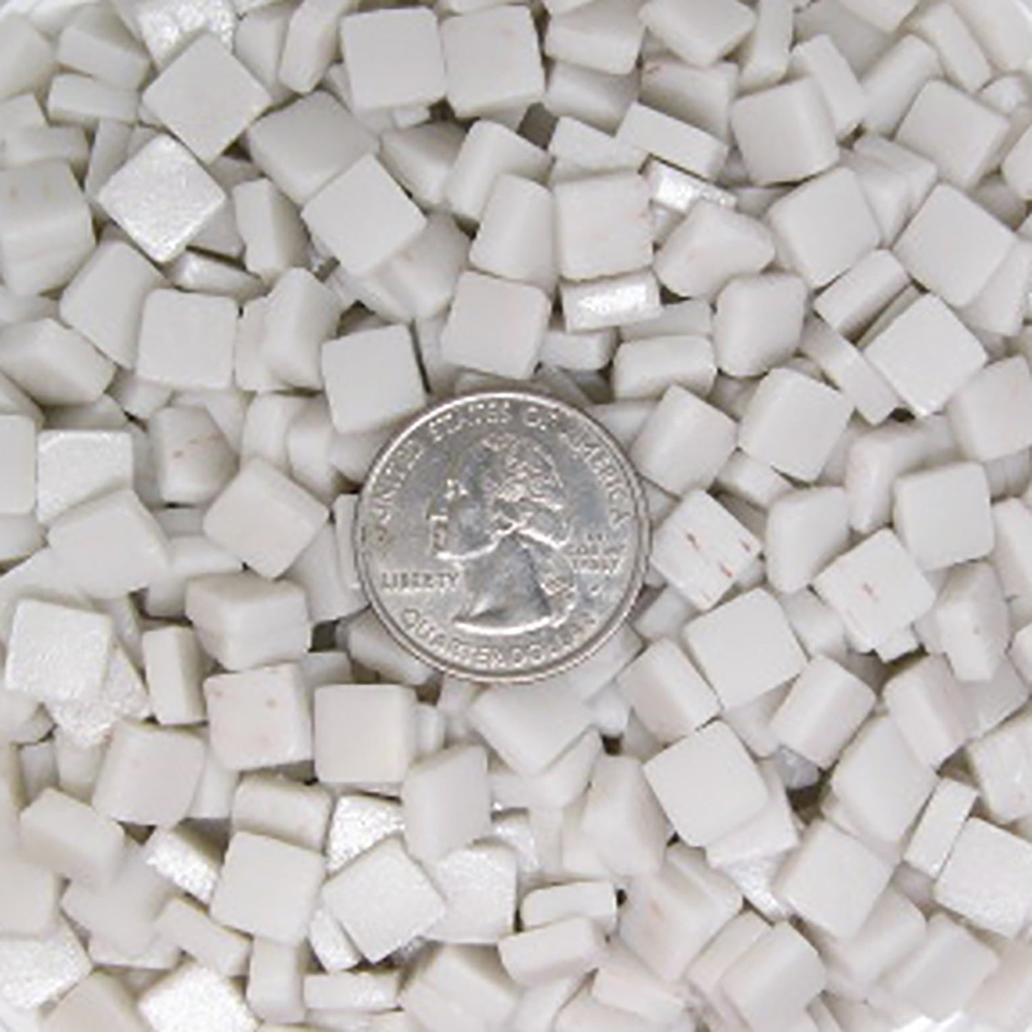 40-m - Zinc White, 8mm - White, Gray & Black tile - Kismet Mosaic - mosaic supplies