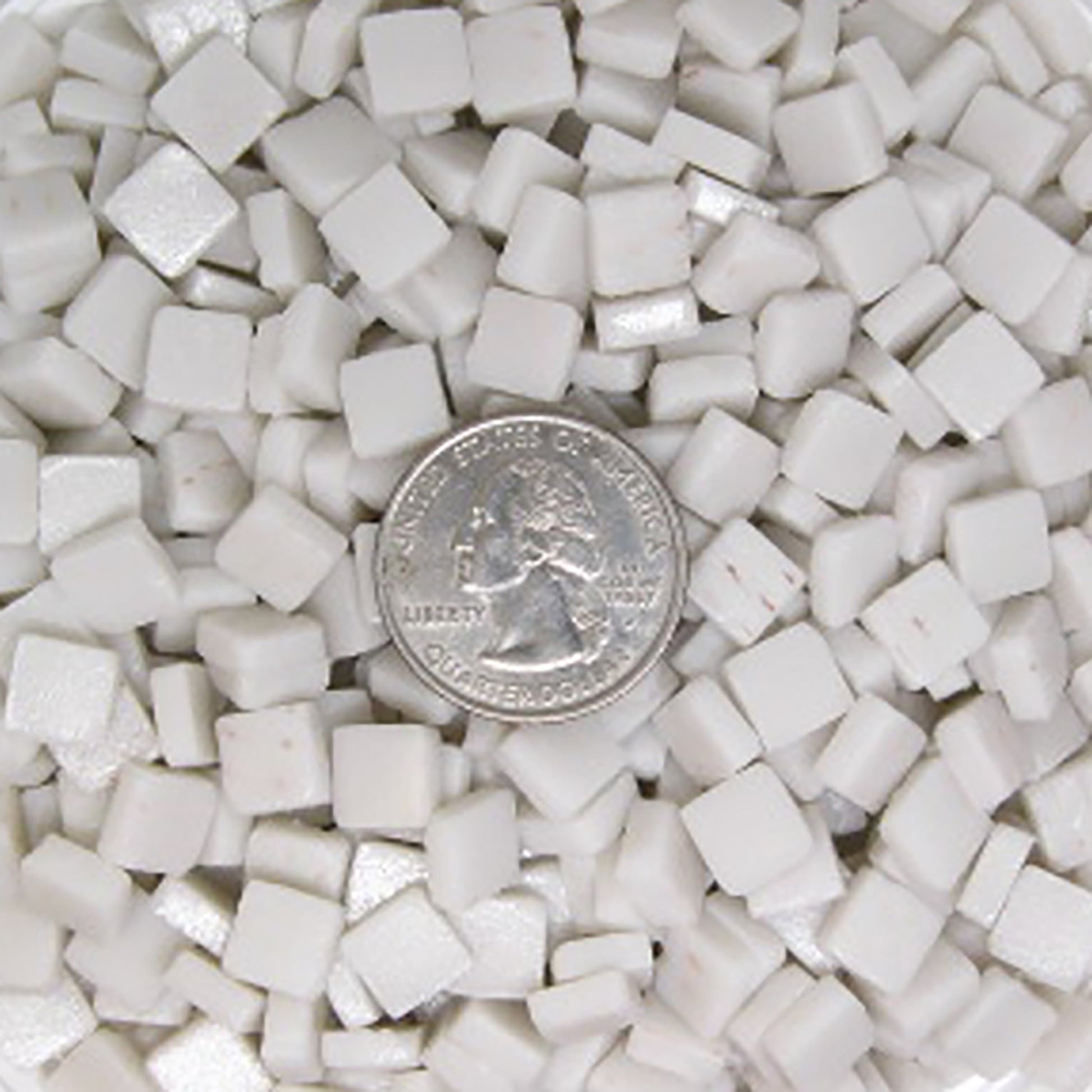 40-m - Zinc White, 8mm - White, Gray & Black tile - Kismet Mosaic - mosaic supplies