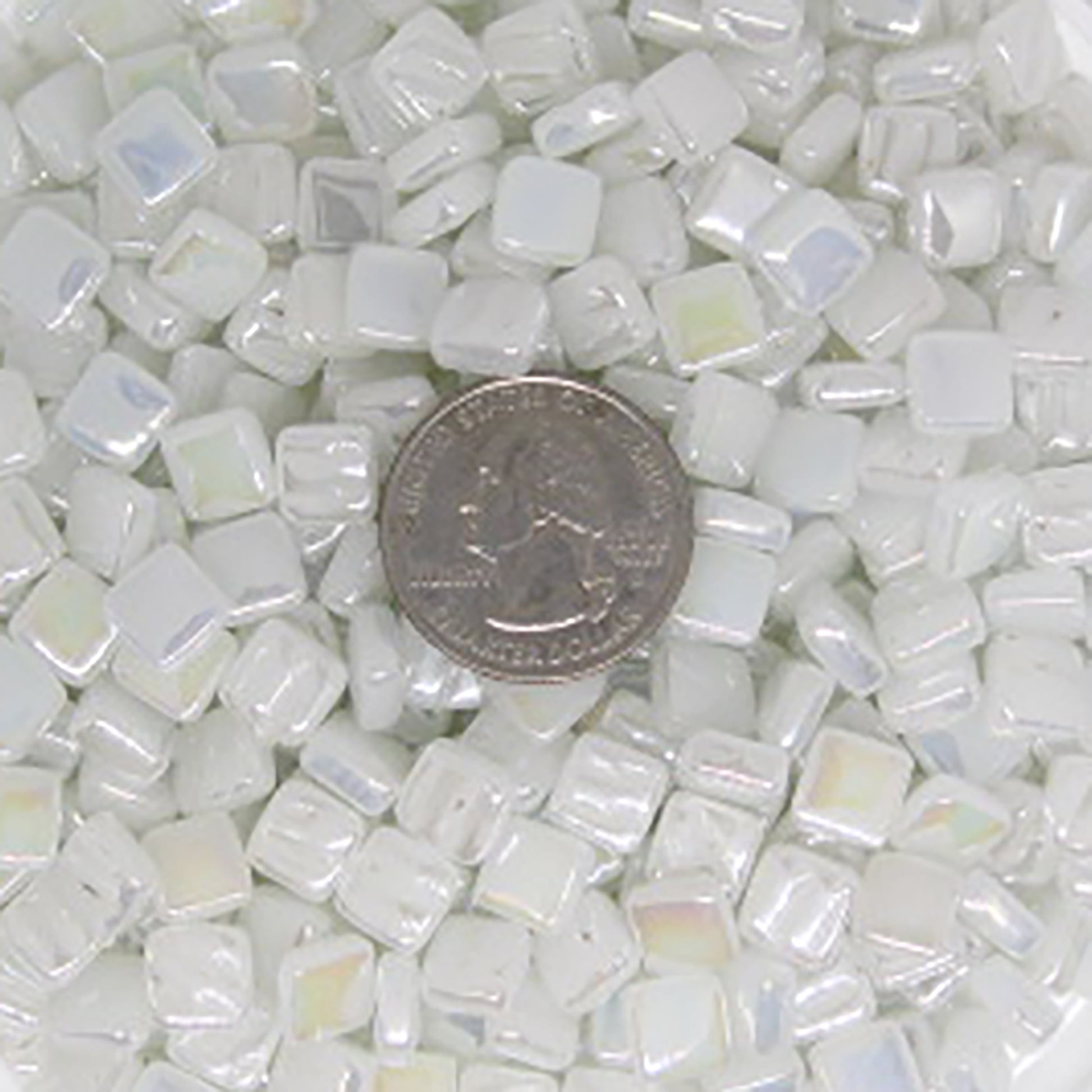 41-i - Titanium White, 8mm - White, Gray & Black tile - Kismet Mosaic - mosaic supplies