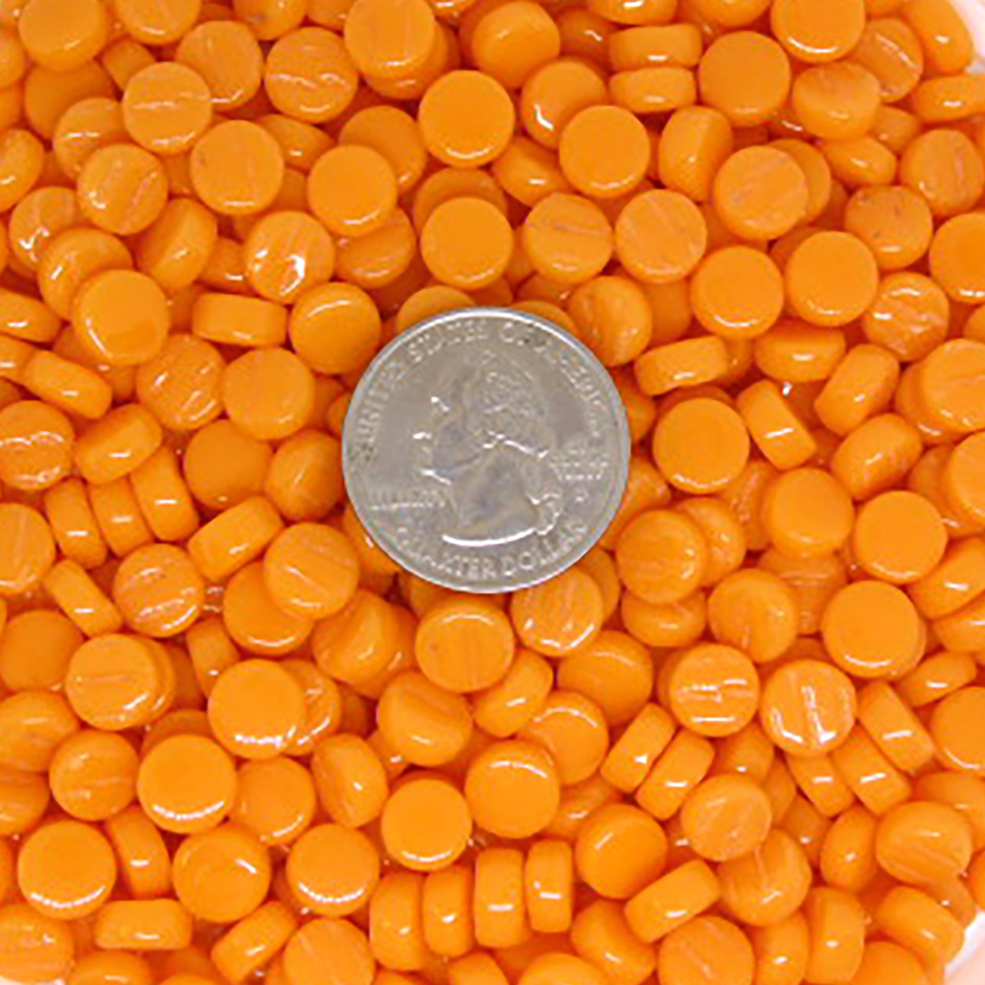 4104-g Tangerine Mini Rounds, MiniRoundGloss tile - Kismet Mosaic - mosaic supplies
