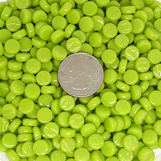 411-g Lime Green Mini Rounds, MiniRoundGloss tile - Kismet Mosaic - mosaic supplies