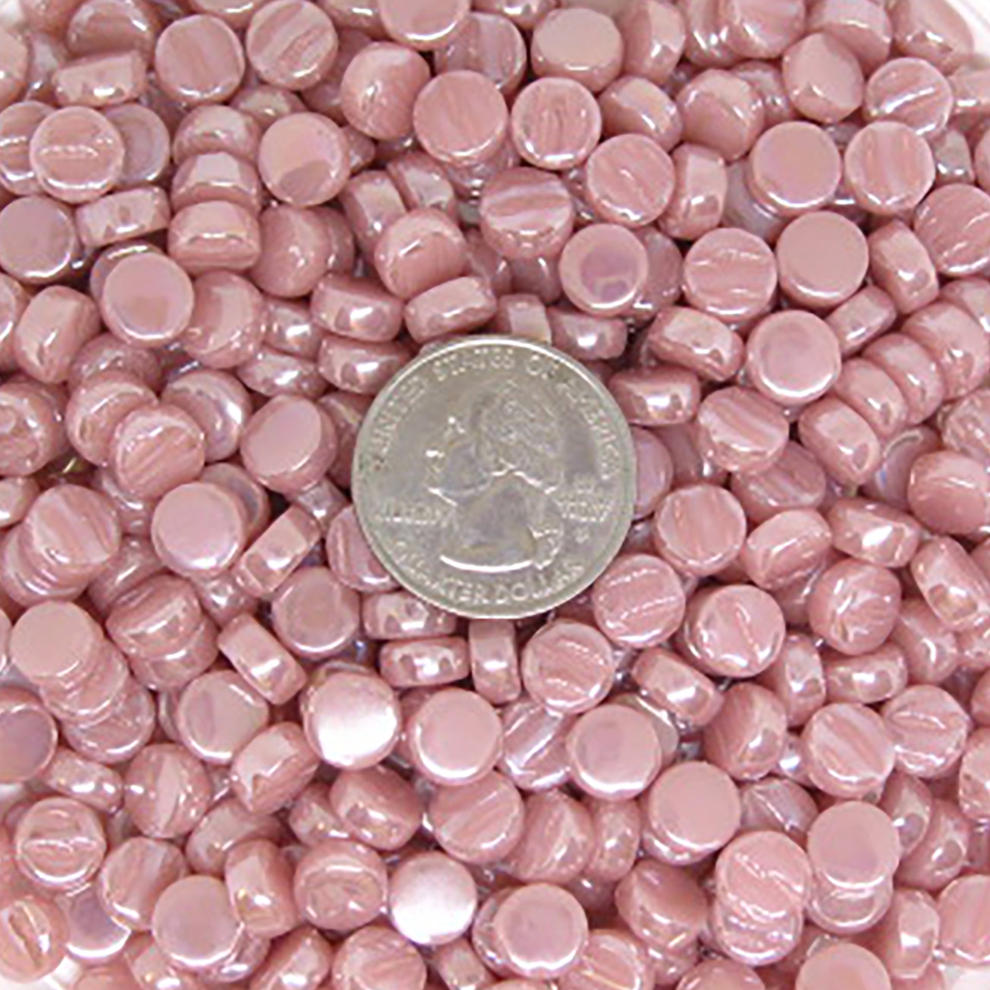417-i Pink Mini Rounds, MiniRoundIrid tile - Kismet Mosaic - mosaic supplies