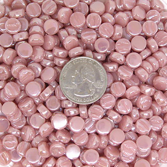 417-i Pink Mini Rounds, MiniRoundIrid tile - Kismet Mosaic - mosaic supplies