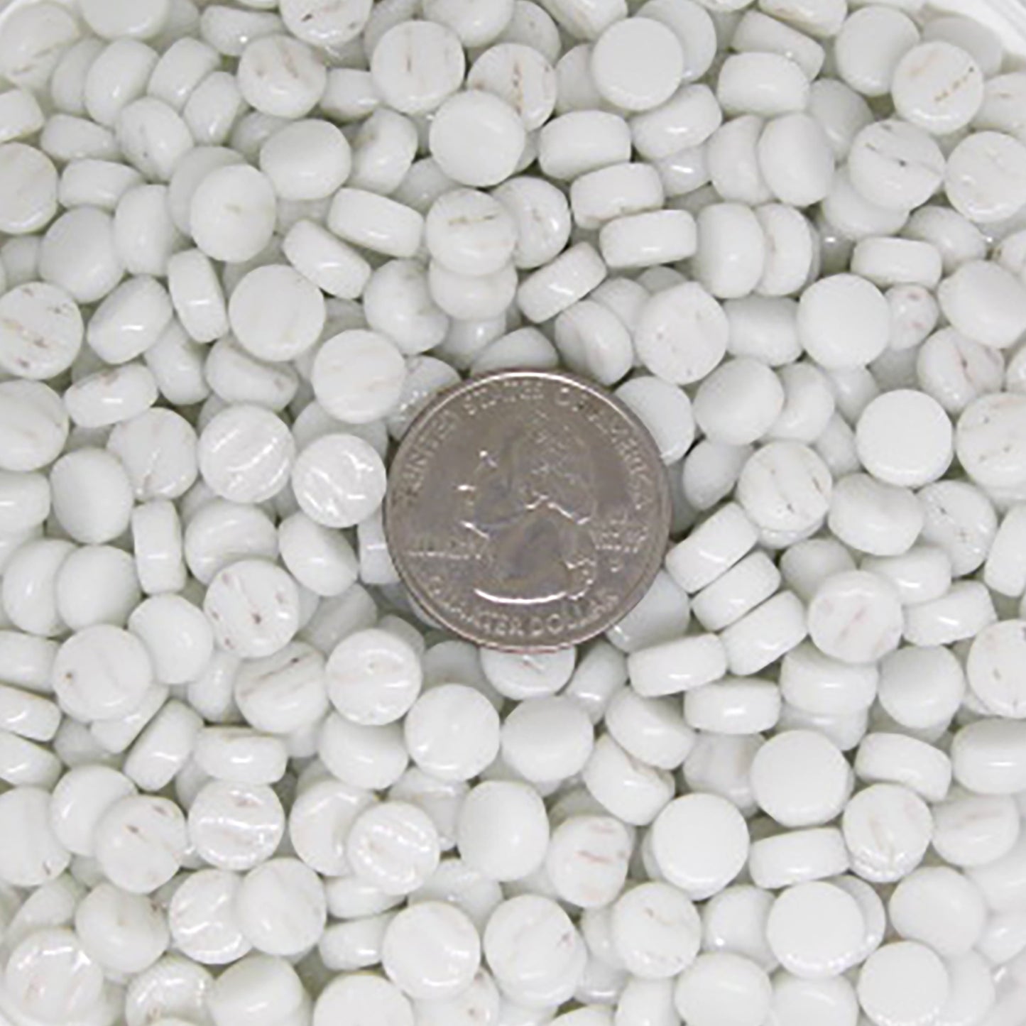 440-g - Zinc White Mini Rounds, MiniRoundGloss tile - Kismet Mosaic - mosaic supplies