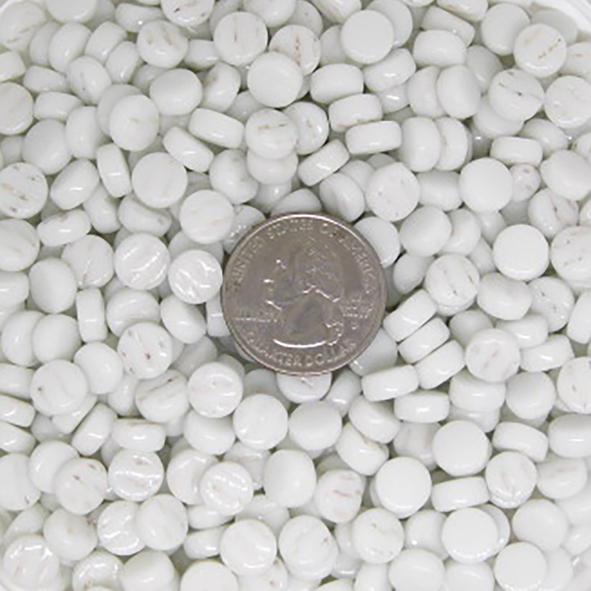 440-g - Zinc White Mini Rounds, MiniRoundGloss tile - Kismet Mosaic - mosaic supplies