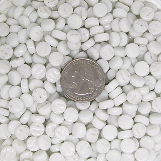440-g - Zinc White Mini Rounds, MiniRoundGloss tile - Kismet Mosaic - mosaic supplies