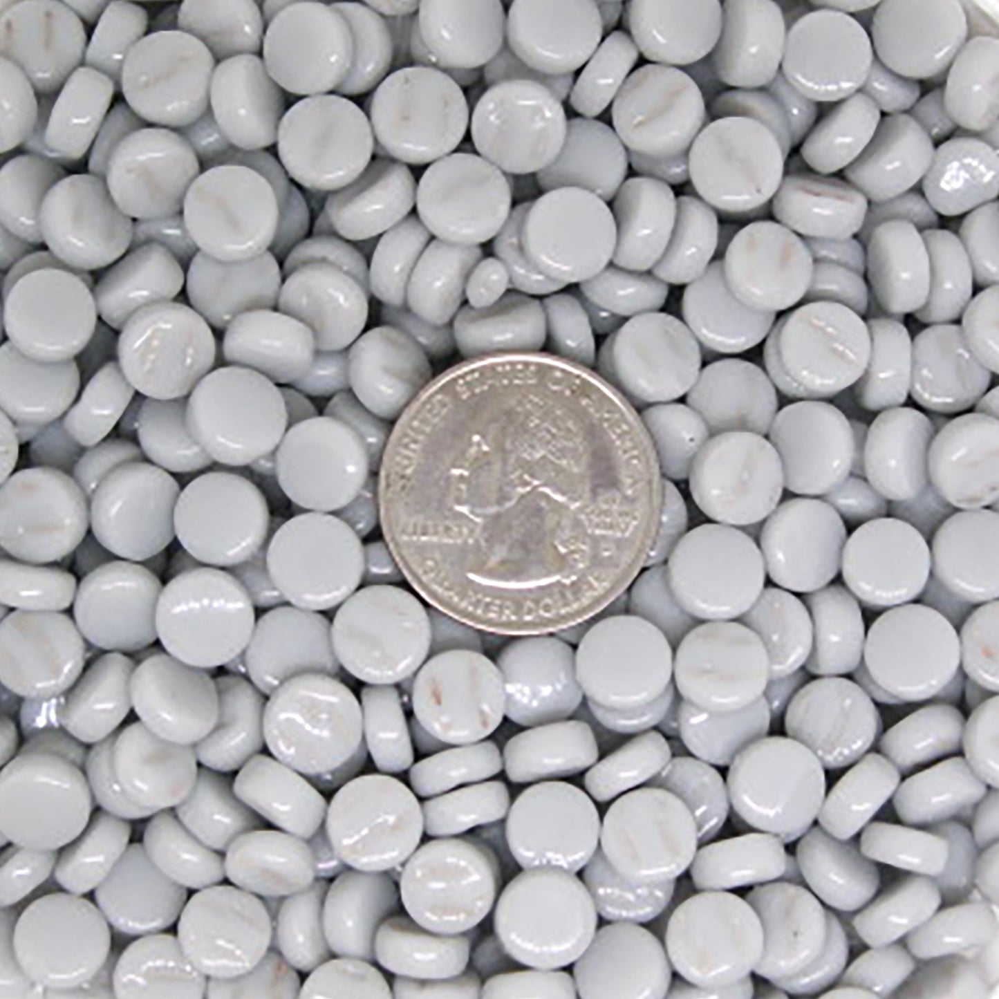 443-g - Light Gray Mini Rounds, MiniRoundGloss tile - Kismet Mosaic - mosaic supplies