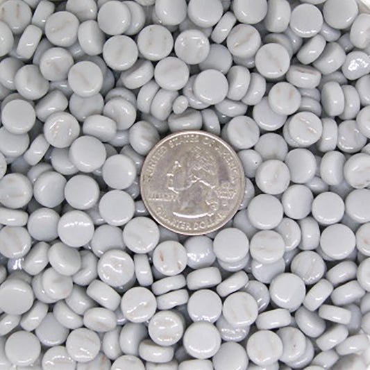 443-g - Light Gray Mini Rounds, MiniRoundGloss tile - Kismet Mosaic - mosaic supplies