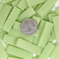 Pastel green glass rectangles, gloss finish, recycled glass