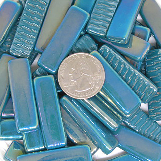 516-i - Dark Teal rectangle - Iridescent, KismetRectangle tile - Kismet Mosaic - mosaic supplies
