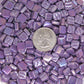 iridized 8mm lilac tiles in recycled glass, 9/16" wide